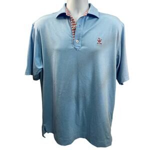 FootJoy Golf Shirt Polo Blue size Medium Spandex blend club crest stripe color